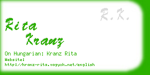 rita kranz business card